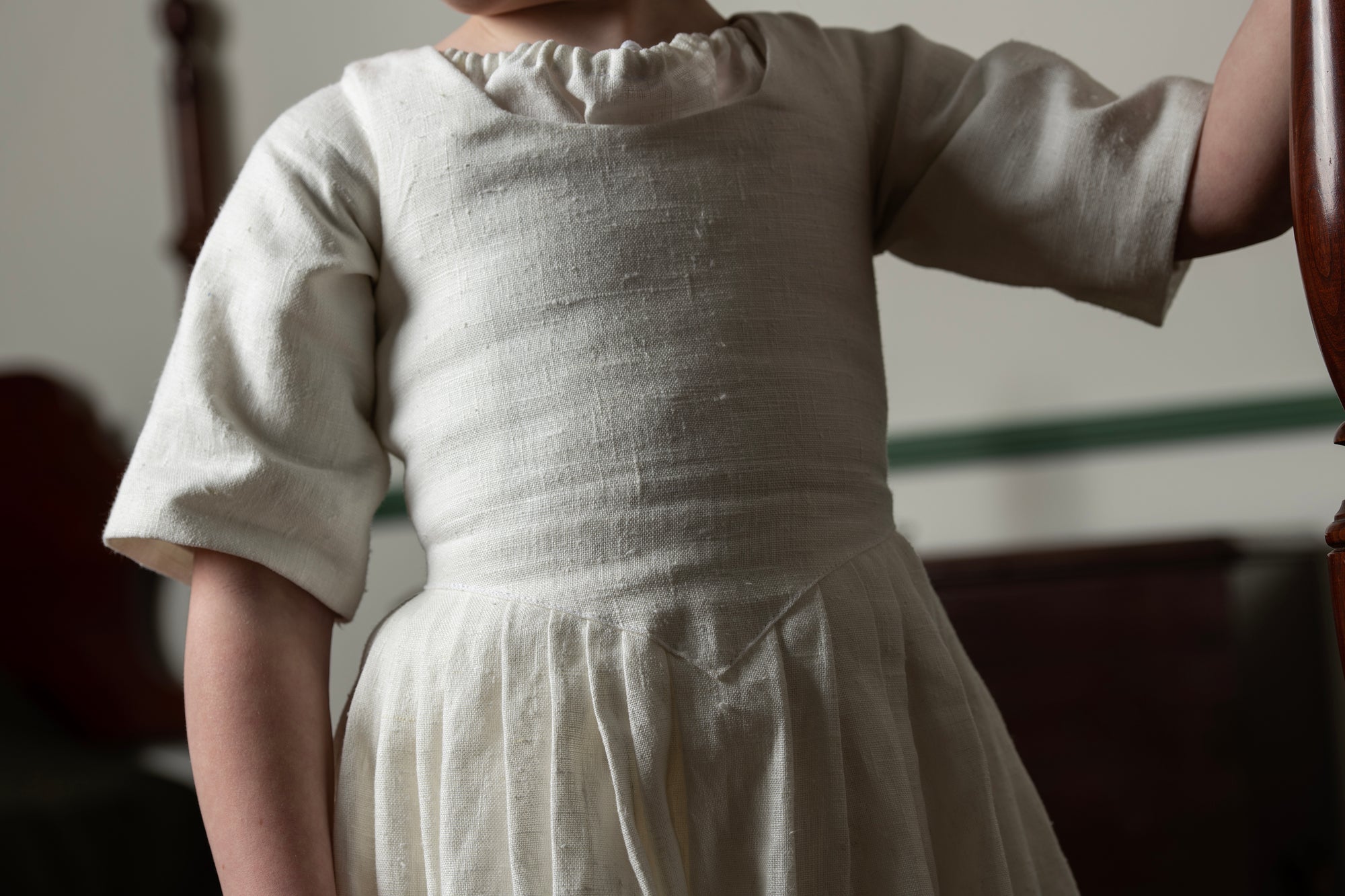 Girls Gown | White Linen