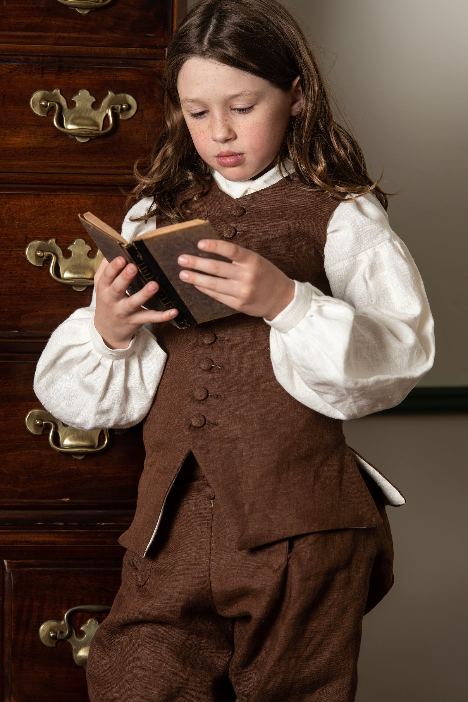 Culottes pour garçons | Lin marron