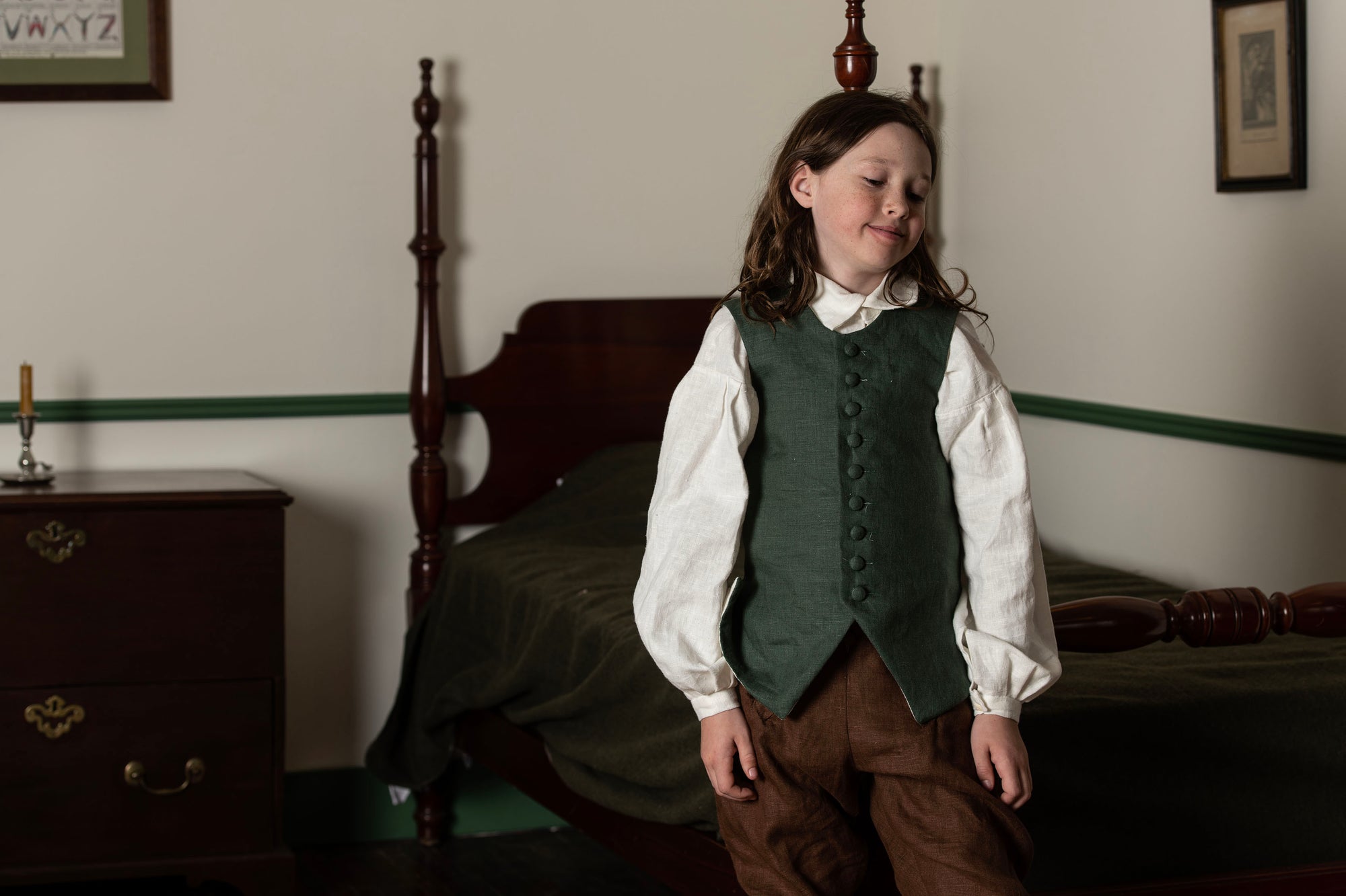 Boys Waistcoats | Green Linen