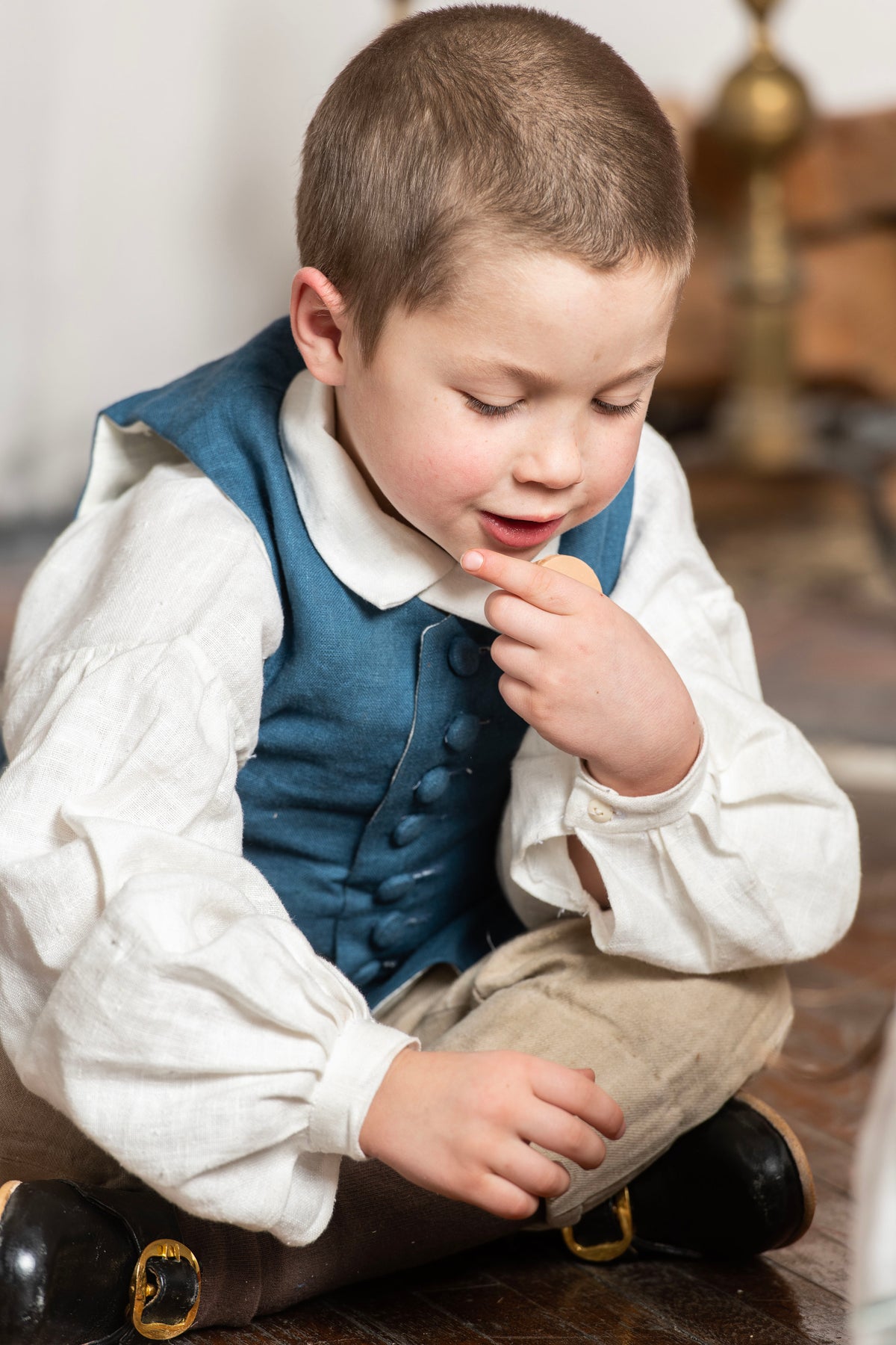 Boys Waistcoats | Blue Linen