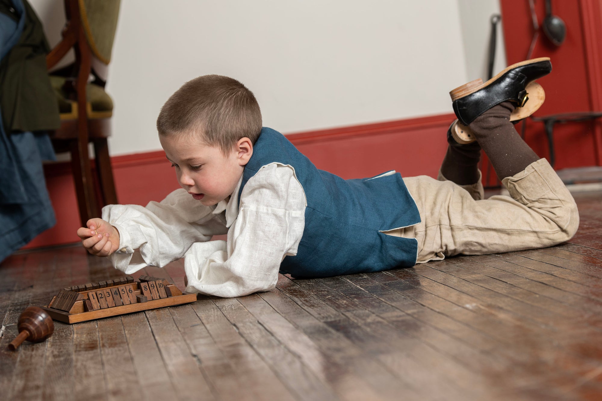 Boys Waistcoats | Blue Linen