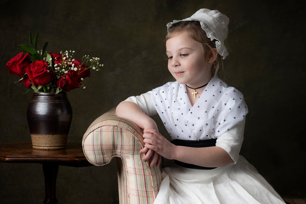 18th Century Gathered Linen Cap