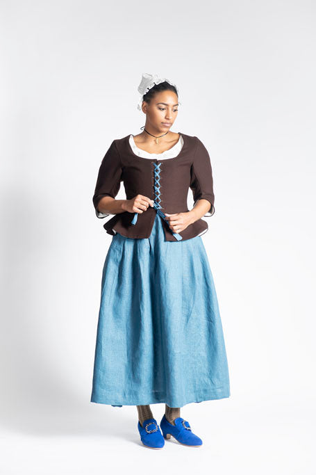 18th Century Women&#39;s Jacket from Samson Historical - Brown Wool Perky